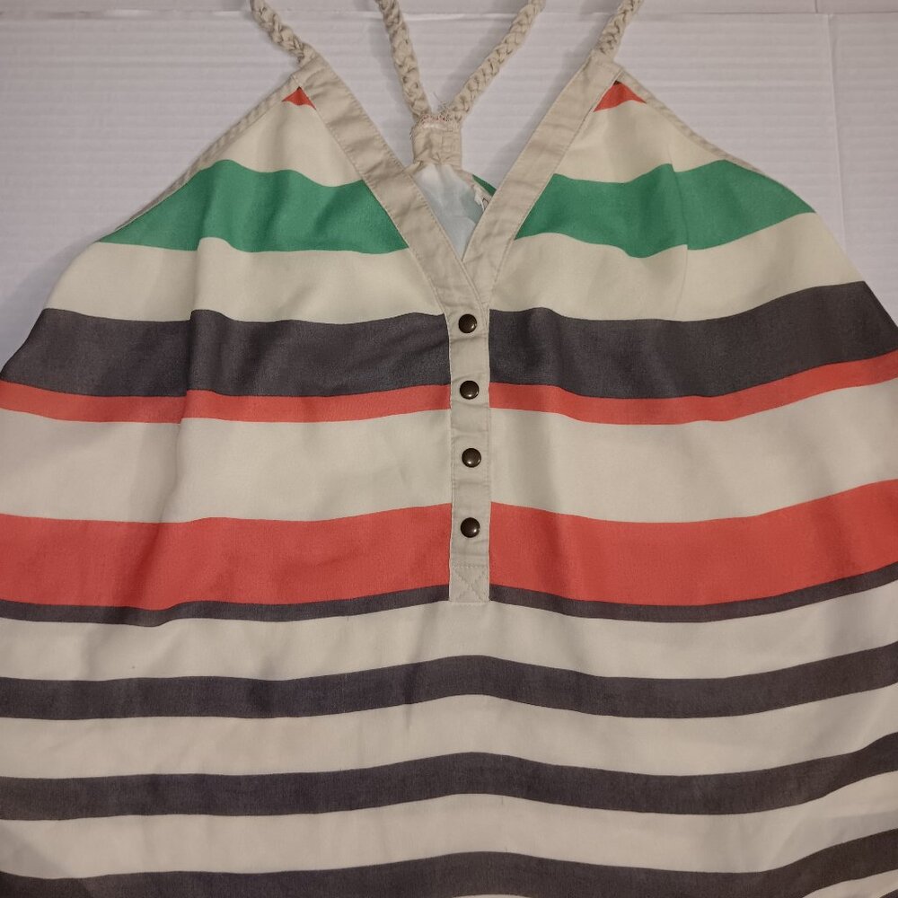 DOUBLE ZERO OPEN BACK STRIPED TANK TOP